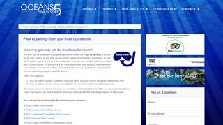 
                            8. PADI eLearning - Start your PADI Course now! - Oceans 5 dive resort