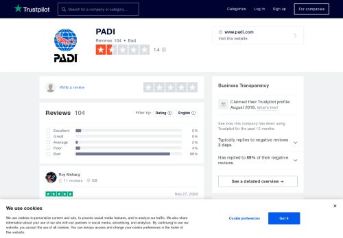 
                            11. PADI Reviews | Read Customer Service Reviews of www.padi.com