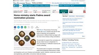 
                            8. padma: Home ministry starts Padma award nomination process - The ...