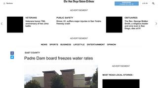 
                            8. Padre Dam board freezes water rates - The San Diego Union-Tribune