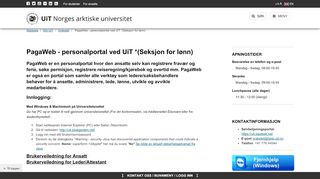 
                            11. PagaWeb - personalportal ved UiT *(Seksjon for lønn) | UiT