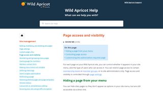 
                            4. Page access and visibility - Wild Apricot Help