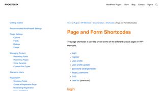
                            11. Page and Form Shortcodes - RocketGeek
