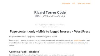 
                            3. Page content only visible to logged in users - WordPress - Rick's code