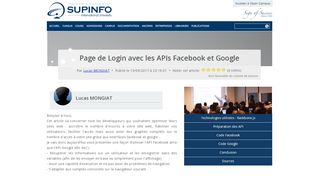 
                            5. Page de Login avec les APIs Facebook et Google | SUPINFO, École ...