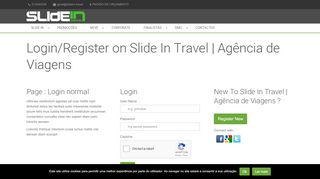 
                            2. Page : Login normal - Slide In Travel | Agência de Viagens