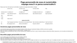 
                            10. Page personnelle chez noos et numéricâble : mapage.noos.fr vs ...