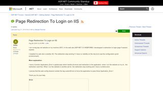 
                            5. Page Redirection To Login on IIS | The ASP.NET Forums