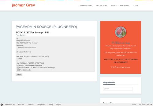 
                            7. PageAdmin Source (PluginRepo) | jacmgr Grav