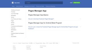
                            2. Pages Manager App | Facebook Help Center | Facebook