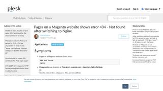 
                            10. Pages on a Magento website shows error 404 - Not found after ...