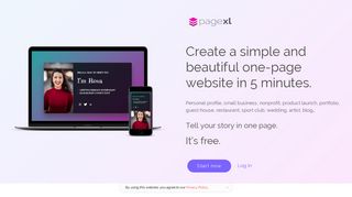 
                            10. PageXL - Simple, Free, One Page Website Builder