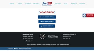 
                            4. Página Acadêmico | Aero TD Faculdade de Tecnologia