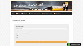 
                            4. Página de Cadastro de Aluno | Ensino Nacional