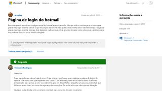 
                            6. Página de login do hotmail - Microsoft Community