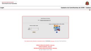 
                            3. Página de Login do Sistema Cadesp