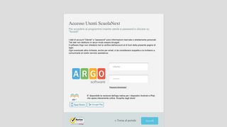 
                            3. Pagina di accesso - Argo