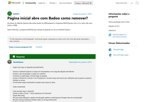 
                            13. Página inicial abre com Badoo como remover? - Microsoft Community