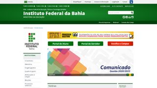 
                            7. Página Inicial — IFBA Instituto Federal da Bahia