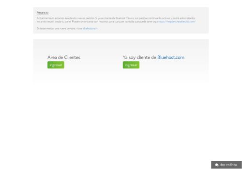 
                            1. Página para Iniciar Sesión - Bluehost