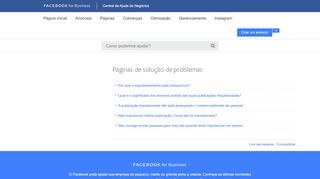 
                            1. Páginas de solução de problemas | Central de Ajuda de ... - Facebook