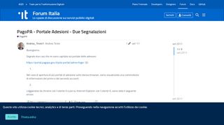 
                            13. PagoPA - Portale Adesioni - Due Segnalazioni - PagoPA - Forum Italia