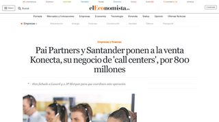 
                            11. Pai Partners y Santander ponen a la venta Konecta, su negocio de ...