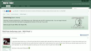 
                            11. Paid from AwSurveys.com - With Proof :) - Digital Point Forums