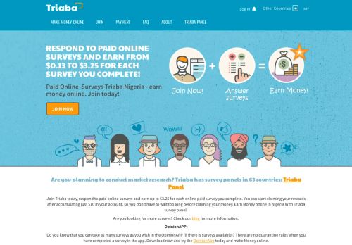 
                            5. Paid Online Surveys - Triaba Nigeria | Make Money Online