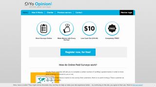 
                            8. Paid Surveys with Yo Opinion - Online surveys for money