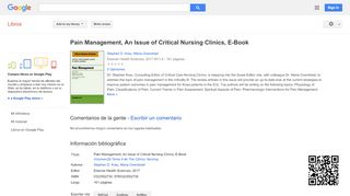 
                            12. Pain Management, An Issue of Critical Nursing Clinics, E-Book - Resultado de Google Books