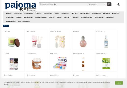 
                            2. Pajoma Online Shop: homepage
