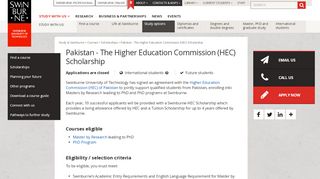 
                            10. Pakistan - The Higher Education Commission (HEC) Scholarship