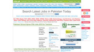 
                            5. Pakistani School Ajman PSA Jobs 2019 for Teachers 2019 ...