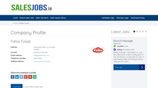 
                            12. Pallas Foods - Sales Jobs Ireland ::: Irish Sales Job Board - Sales ...