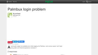 
                            10. Palmbux login problem / myLot