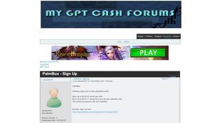 
                            2. PalmBux - Sign Up - GPT Forums - Forumotion