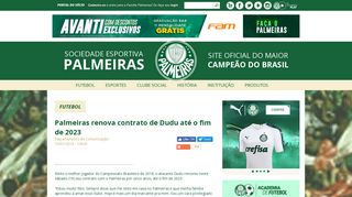 
                            5. Palmeiras renova contrato de Dudu até o fim de 2023