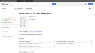 
                            7. Palmer's Index to the Times Newspaper - Resultat for Google Books