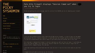 
                            1. Palo Alto firewall displays “Session timed out” when you try to login ...