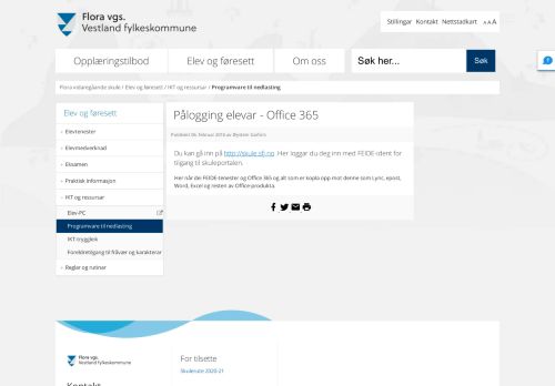 
                            6. Pålogging elevar - Office 365 - Sogn og Fjordane fylkeskommune ...