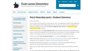 
                            5. PALS MunchaLunch / Student Directory - École Larson Elementary