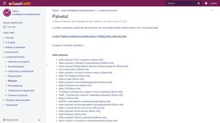 
                            12. Palvelut - Haka-käyttäjätunnistusjärjestelmä - Eduuni-wiki
