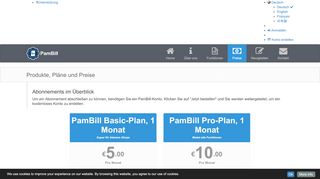 
                            4. PamBill :: Produkte, Pläne und Preise