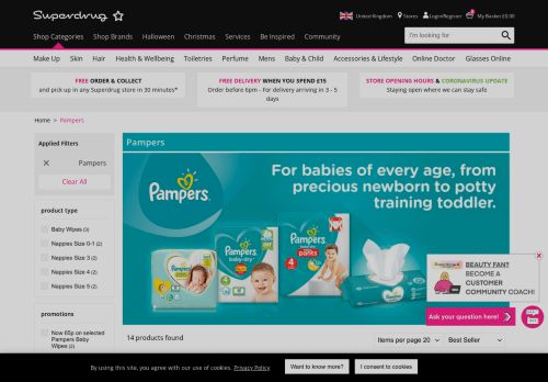 
                            11. Pampers | Superdrug