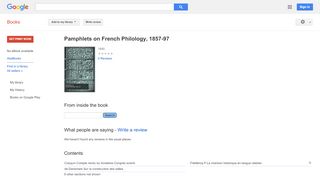
                            13. Pamphlets on French Philology, 1857-97