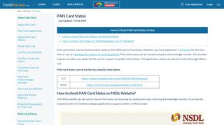 
                            6. PAN Card Status - Track UTI, NSDL Pan Application Status Online 2018