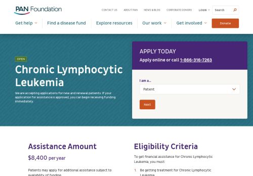 
                            12. PAN Foundation - Chronic Lymphocytic Leukemia