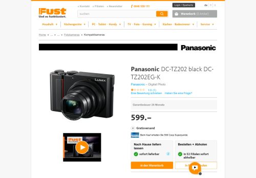
                            11. Panasonic DC-TZ202 black (DC-TZ202EG-K) - Günstig kaufen - Fust