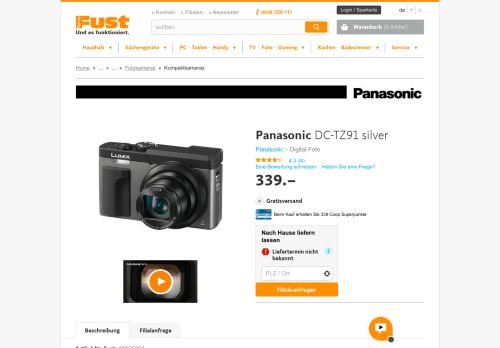 
                            12. Panasonic DC-TZ91 silver - Günstig kaufen - Fust